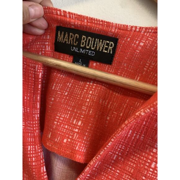 Marc Bouwer Unlimited Women’s Blouse Mesh Bell Sleeve Top Red Size Large - Picture 2 of 9